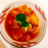 大根だってトマトに合うよ〜〜鶏肉と大根のトマト煮